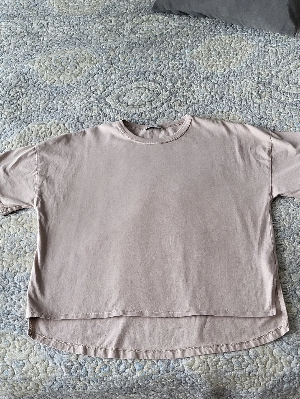 Zara Boxy Short Sleeve Tee in Taupe - Picture 1 of 5